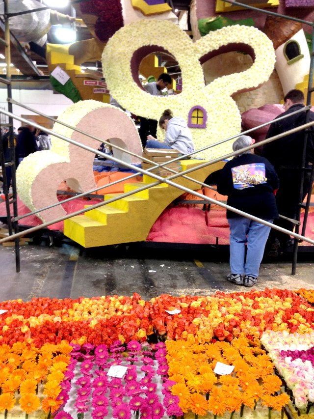 Rose Parade floats in the making at Rosemont Pavilion