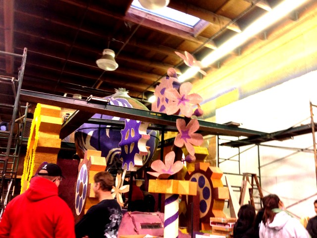 Rose Parade floats in the making at Rosemont Pavilion