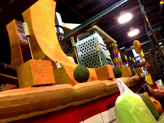 Rose Parade floats in the making at Rosemont Pavilion