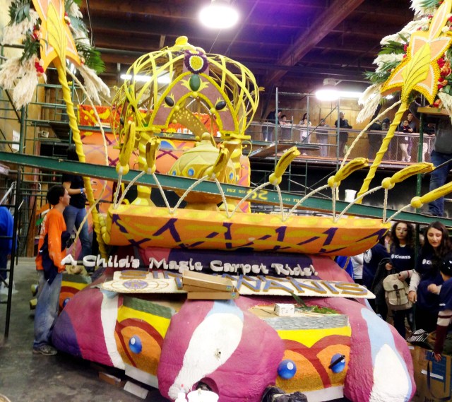 Rose Parade floats in the making at Rosemont Pavilion