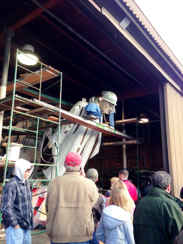 Rose Parade floats in the making at Rosemont Pavilion