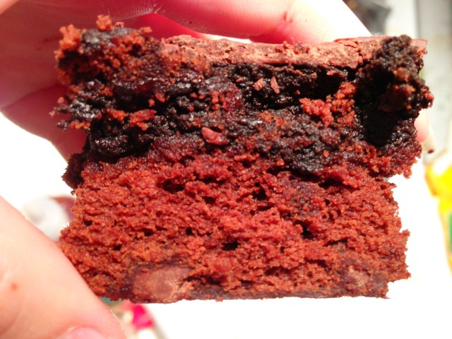 Vyvacious || Close up shot of a Ghirardelli Triple Chocolate Truffle Brownie