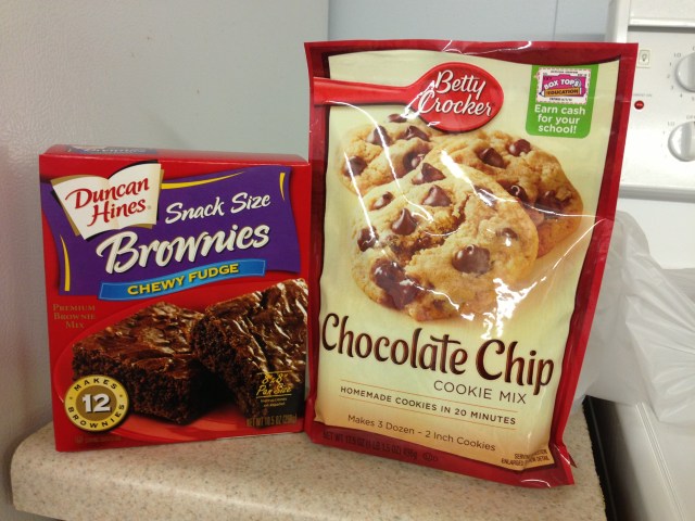 Brownie and cookie mix courtesy of Minnett